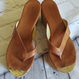 Jimmy Choo Leather Wedge Sandals